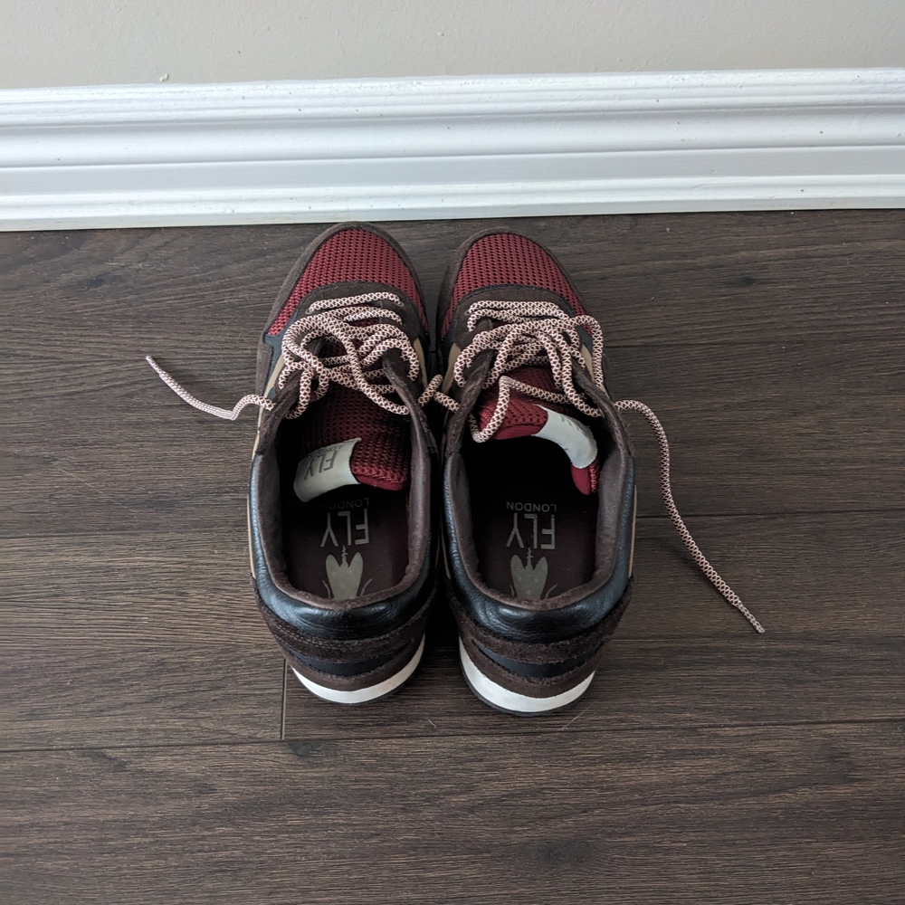 Fly London Brown And Red Sneakers